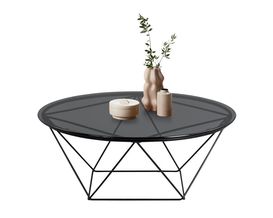 Couchtisch "Montreaux" mit Glasplatte und schwarzem Metallgestell