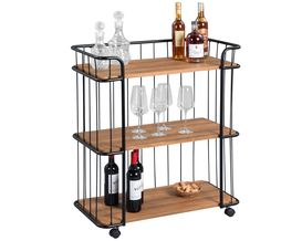 Beistellwagen "Maisborn" auf Rollen, Eiche/Metall schwarz