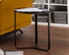 Couchtisch "Möhnesee" Metall schwarz/Glas schwarz  rund Ø ca. 50 cm