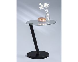 Beistelltisch " Möhnsen" oval  Metall schwarz,/Glas