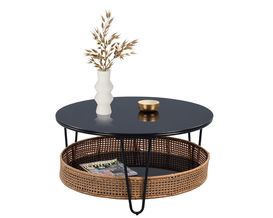 Couchtisch "Mönchow" mit Kunstrattangeflecht