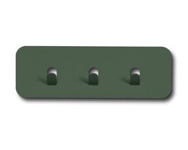 Garderobenleiste "Meinerzhagen 1", 3 Haken, Metall grün
