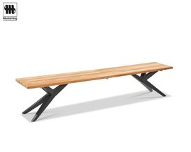 Gartenbank Rotterdam" Musterring ca. 220x40x46 cm, Teakholz massiv mit Baumkante