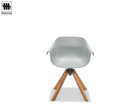 Musterring Armlehnstuhl "MR-GS01 Stockholm", mit Teak-Gestell, grau