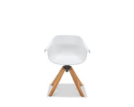 Musterring Armlehnstuhl "MR-GS01 Stockholm", mit Teak-Gestell, weiß