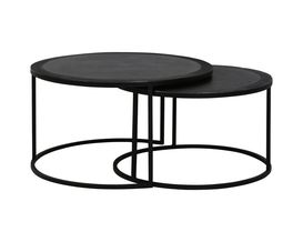 Trendhopper Couchtisch-Set "Claro", Platten schwarz