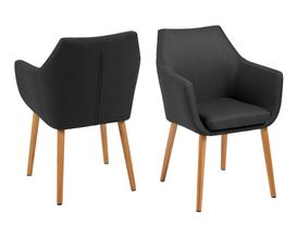 Armlehnstuhl "Aspach" mit Gestell aus Eiche, anthrazit