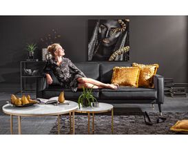 Konsolentisch "Ascheberg" Esche schwarz/Metall schwarz