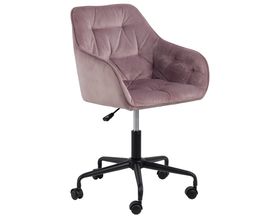 Bürostuhl "Achtrup" Samtlook in dusty rose, höhenverstellbar, drehbar