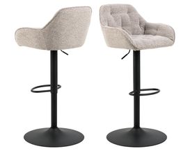 Barhocker "Achtrup" beige, dreh- und höhenverstellbar