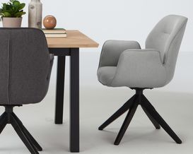 Armlehnstuhl "Albany" drehbar,  hellgrau