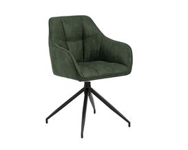 Stuhl "Anniston" olivgrün, Gestell Metall schwarz, drehbar