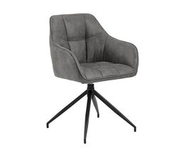 Stuhl "Anniston" anthrazit, Gestell Metall schwarz, drehbar