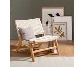 Loungestuhl "Augsburg", Papiergeflecht/Eiche