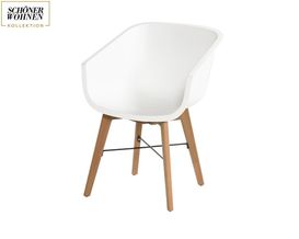 SCHÖNER WOHNEN Schalenstuhl "Texel", mit Eukalyptusgestell, weiß