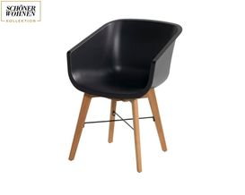 SCHÖNER WOHNEN Schalenstuhl "Texel", ergonomisch, mit Eukalyptusgestell, schwarz