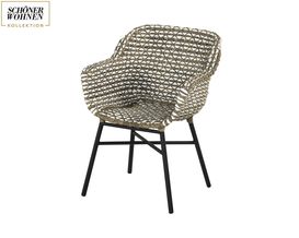 SCHÖNER WOHNEN Schalenstuhl "Saba", Sitzschale Geflecht new grey