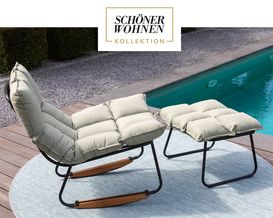 SCHÖNER WOHNEN Schaukelstuhl "Leska" inkl. Hocker, outdoor, grün
