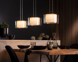 LED-Pendelleuchte "Grand Smoke" mit diversen Funktionen