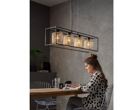 Pendelleuchte "Caydo" mit goldfarbenen Metallschirmen