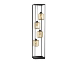 Stehleuchte "Caydo" mit goldfarbenen Metallschirmen