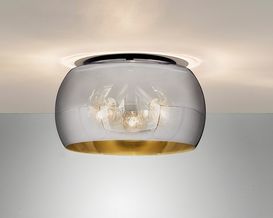 Deckenleuchte "Dima" mit rauchfarbenem Glas