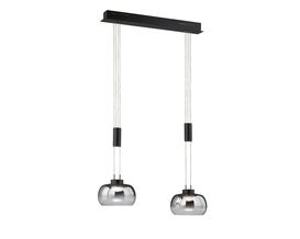 LED-Pendelleuchte "Arosa", 2-flammig, Rauchglas, stufenlos dimmbar