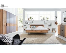 Schlafzimmer "Interliving 1015" Wildeiche/Mattglas