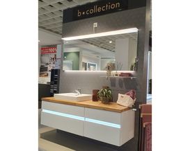 b-collection Badkollektion "essence", Eiche massiv, Edelweiß matt