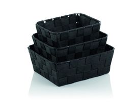 3-teiliges Korbset "Alvaro", schwarz