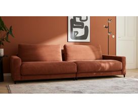 Roomio 3-Sitzer No. 4103, rostfarbener Cordbezug