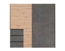 Schwebetürenschrank "Fabiolo" mit drei Schubkästen