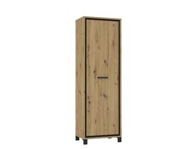 Garderobenschrank "Fiede", Artisan Eiche/schwarz Eiche Nachbildung