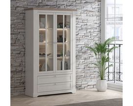 Vitrine "Fernanda" inkl. LED-Beleuchtung, zwei Glastüren