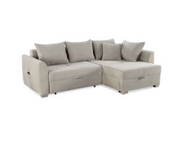 Wohnlandschaft "Jeffries" mit Bettfunktion und Bettkasten, Cord