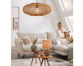 Pendelleuchte "Hedda" aus Sisal und Metall