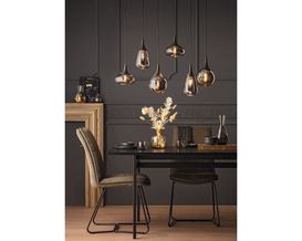 Pendelleuchte "Lumina" Metall schwarz matt, Glas