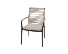 Stapelsessel "Cortina", Rope-Geflecht, Teakholz