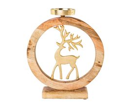 Holzobjekt auf Fuß aus Aluminium/Holz