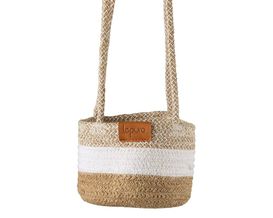 Hängeübertopf "Lepuro" aus Jute und Baumwolle, ca. 18x13 cm