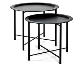 2-tlg. Beistelltisch Set "Harre" rund