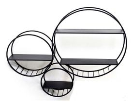 Wandregal "Hyden" Metall schwarz, rund