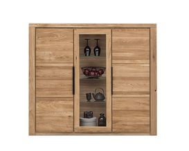 Highboard "Essex" in Eiche massiv geölt, ca. 160x141 cm