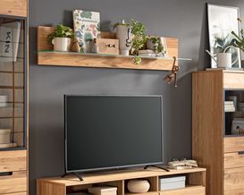 Wandregal "Eigersund" Eiche teilmassiv