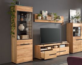 Vitrine "Eigersund" Eiche teilmassiv, ca. 197 cm