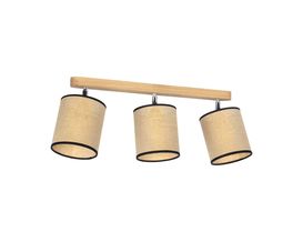 Deckenleuchte "Rijeka" Metall/Eiche/Leinen