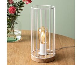 Tischleuchte "Sarina", Eiche/Metall