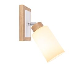 Wandlampe "Brianna", Eiche geölt, Metall, Glas