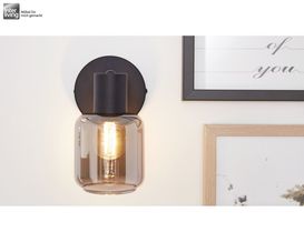 Interliving 9341 Spot, Rauchglas, Metall schwarz matt