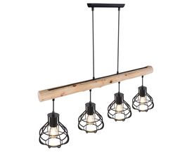 Pendelleuchte "Clastra" Holz/Metall schwarz